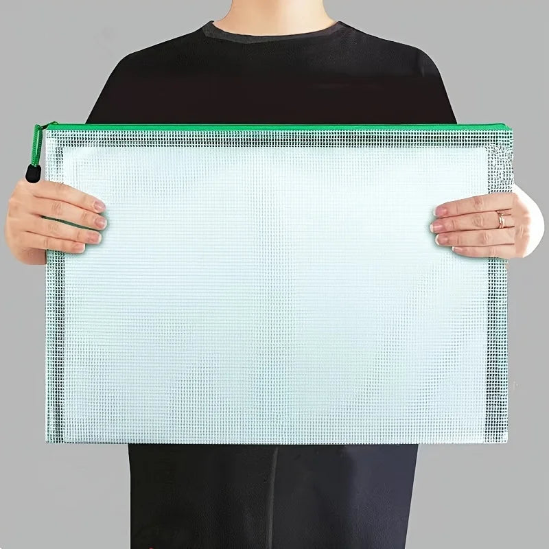 5pcs Multi-Color PVC Folder A4/A3 Size, Transparent File Bag, Standard Size, Suitable for School Office Storage and Organization
