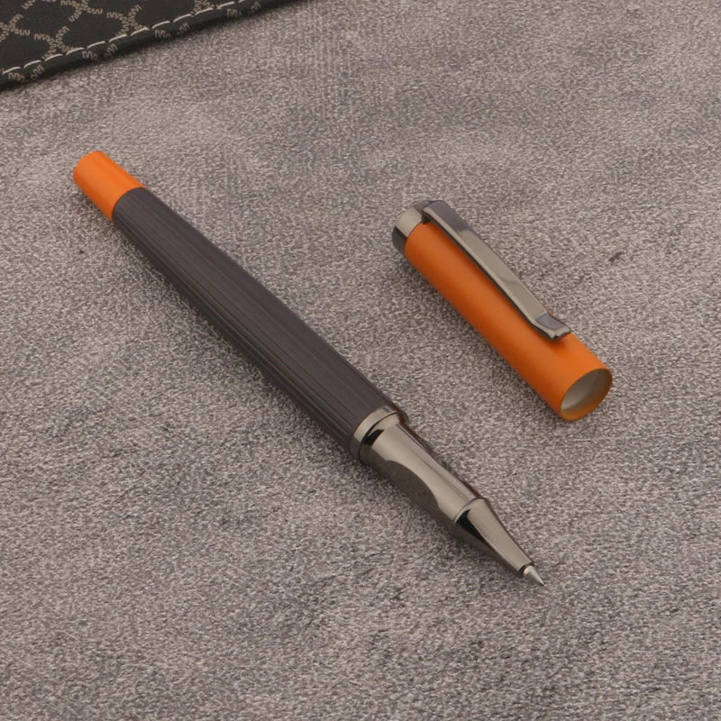 1Pc Metal Ballpoint Pen orange Gun Grey 0.5mm Rollerball Pen School Office Supplies Stationery Ink Pen