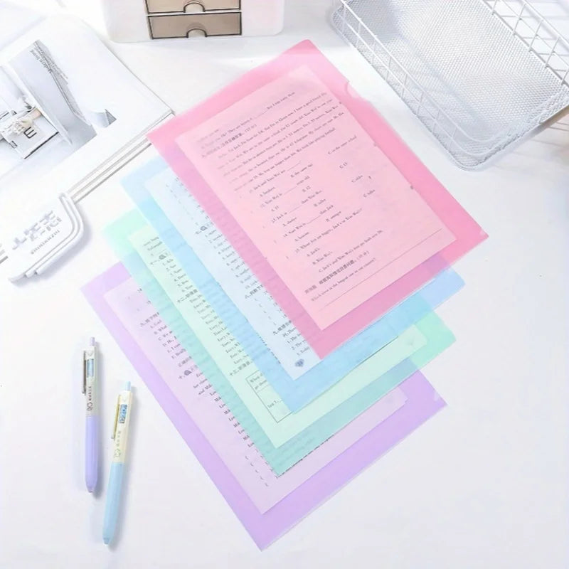 4pcs Morandi color folder, A4 transparent PP plastic cover, office and sheet music paper protection, file arrangement